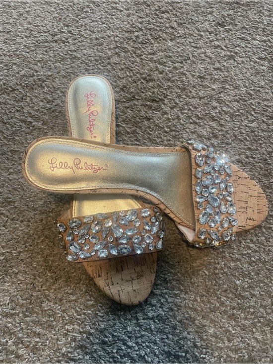 Lilly Pulitzer Shoes - New Lilly Pulitzer flat cork and rhinestone sandals